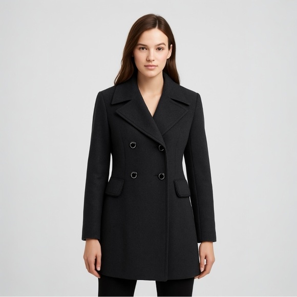 Betsey Johnson Jackets & Blazers - Betsey Johnson Wool Longline Coat In Dark Grey Size 8